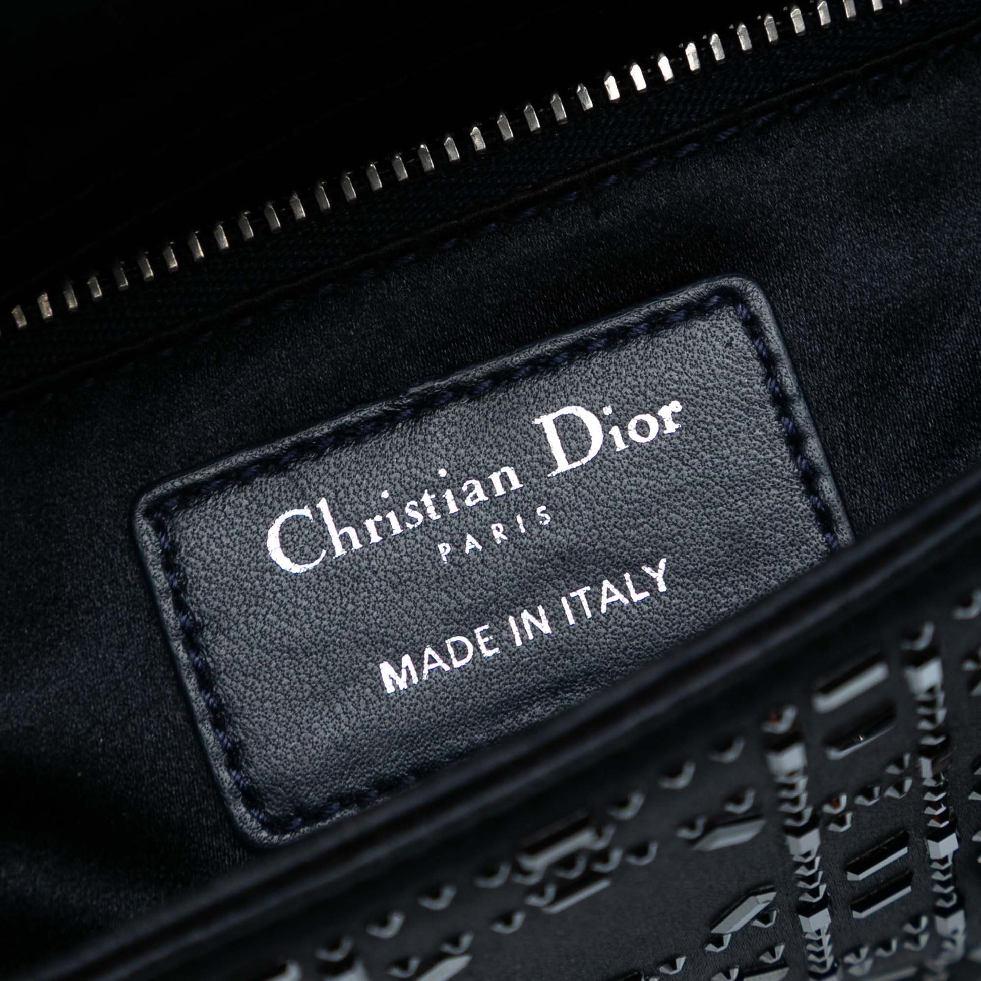 Dior Mini Satin Cannage Strass Crystal Embellished Lady Dior