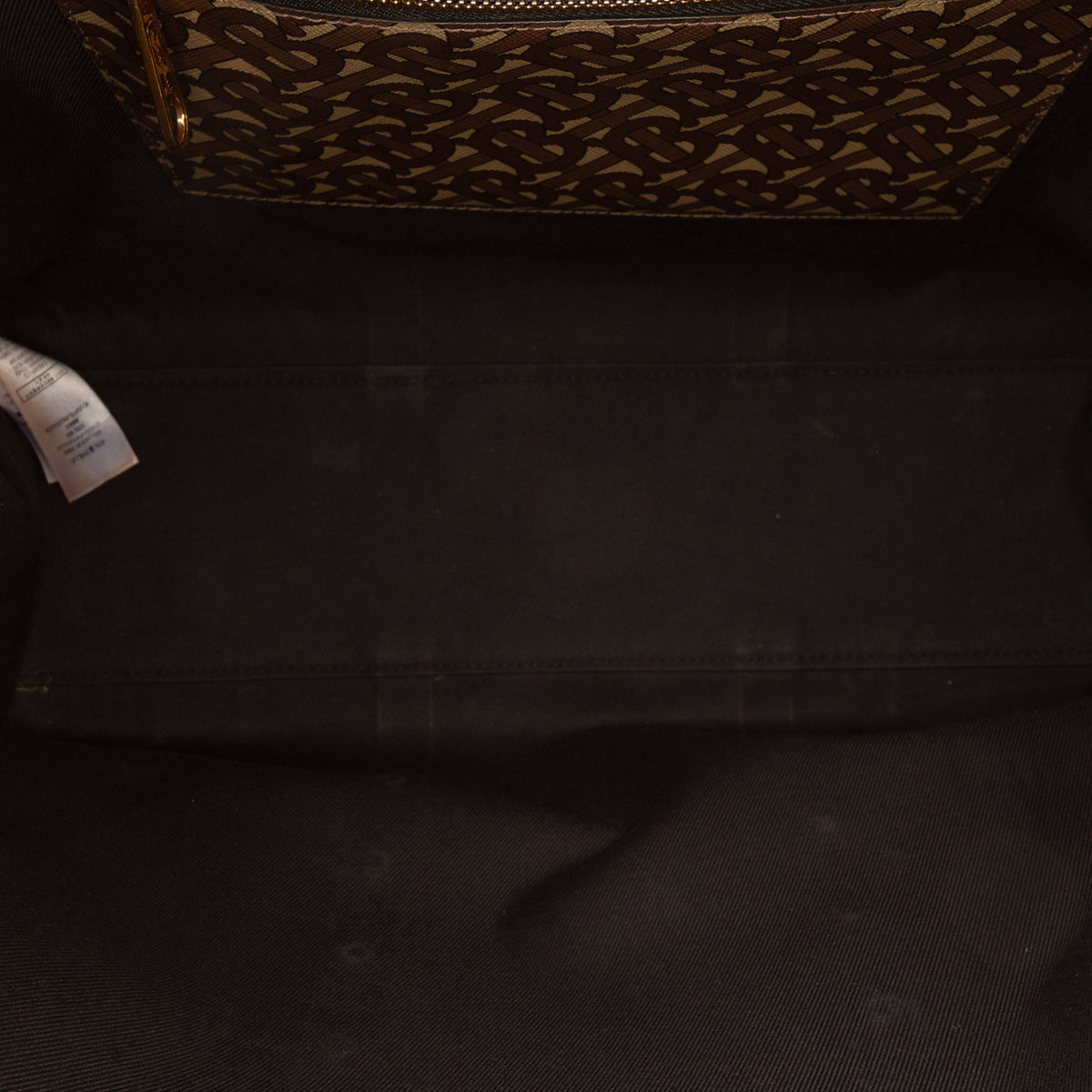 Burberry TB Monogram E Canvas and Studded Leather Horizontal Tote — Brown