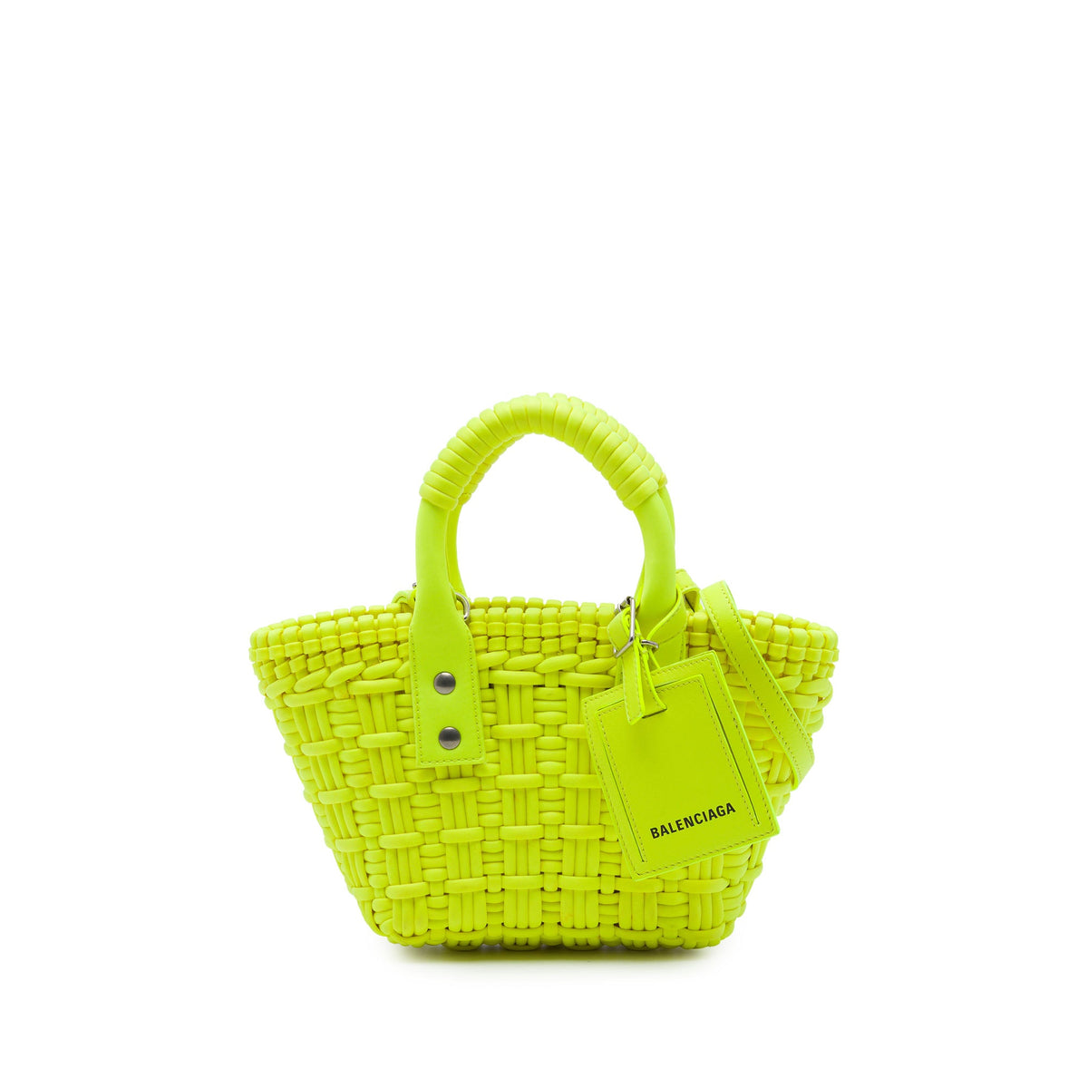 Balenciaga Faux Leather Bistro Basket Bag XXS