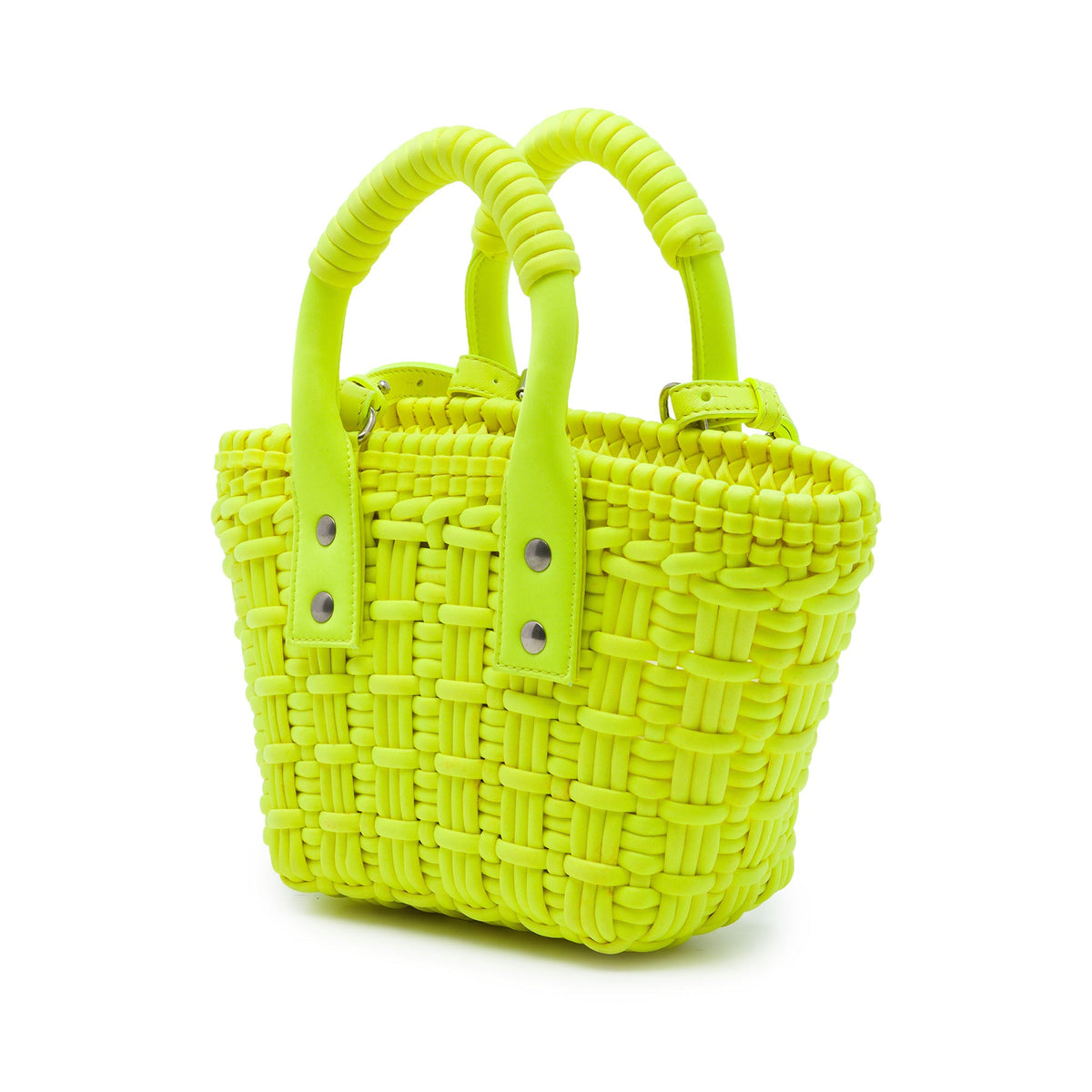 Balenciaga Faux Leather Bistro Basket Bag XXS