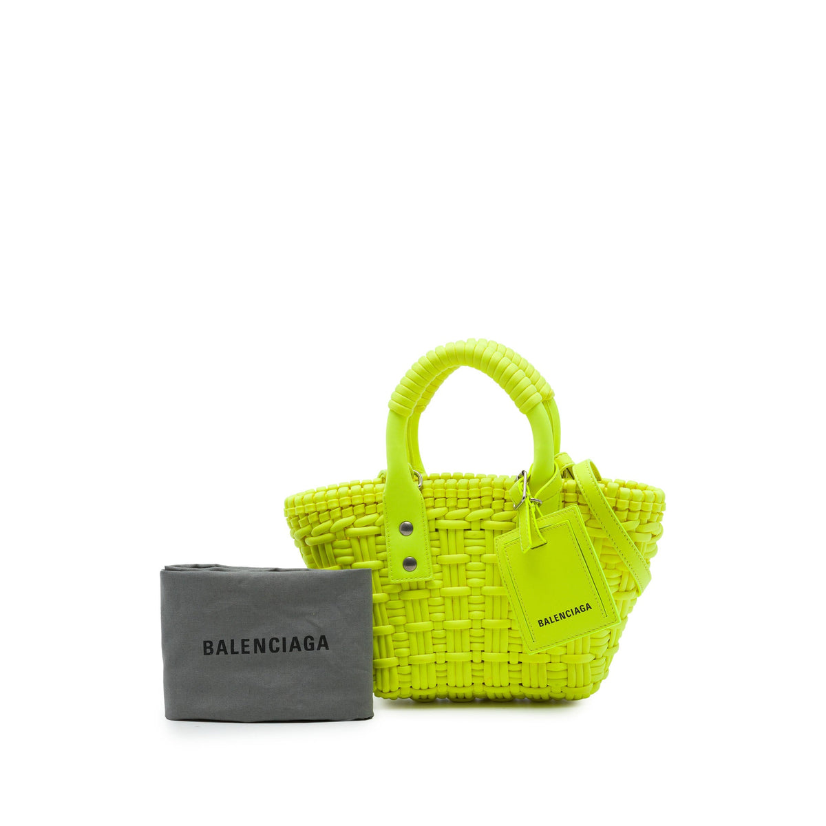 Balenciaga Faux Leather Bistro Basket Bag XXS