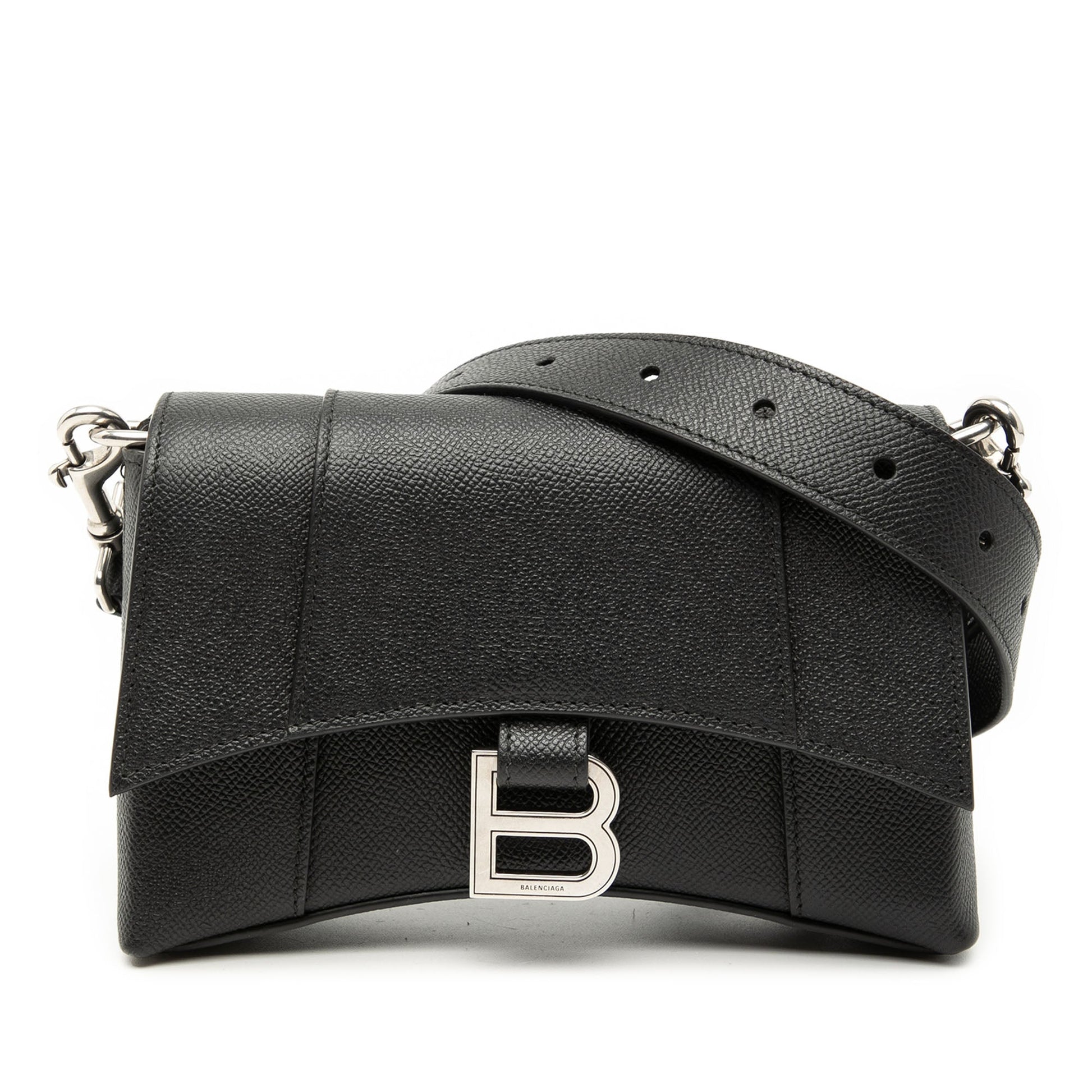 Balenciaga Calfskin Hourglass Downtown Crossbody XS