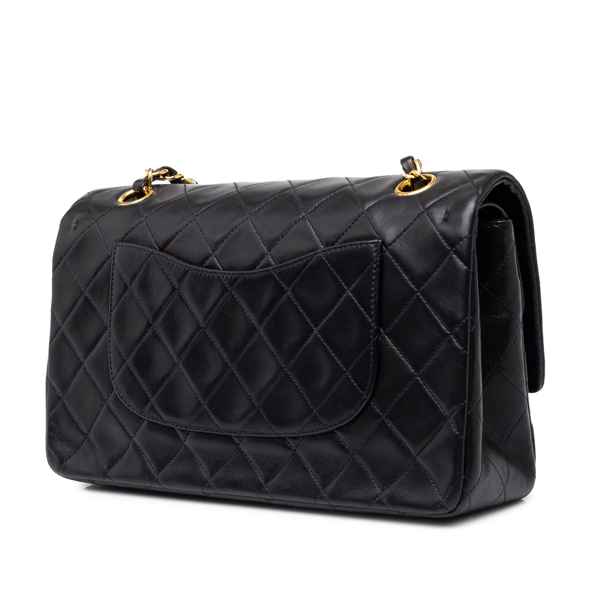 Chanel Medium Classic Lambskin Double Flap — Black