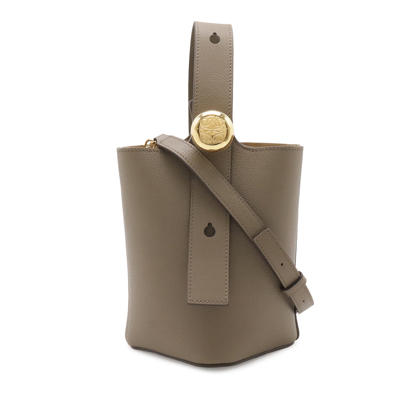 LOEWE Mini Leather Pebble Bucket Bag