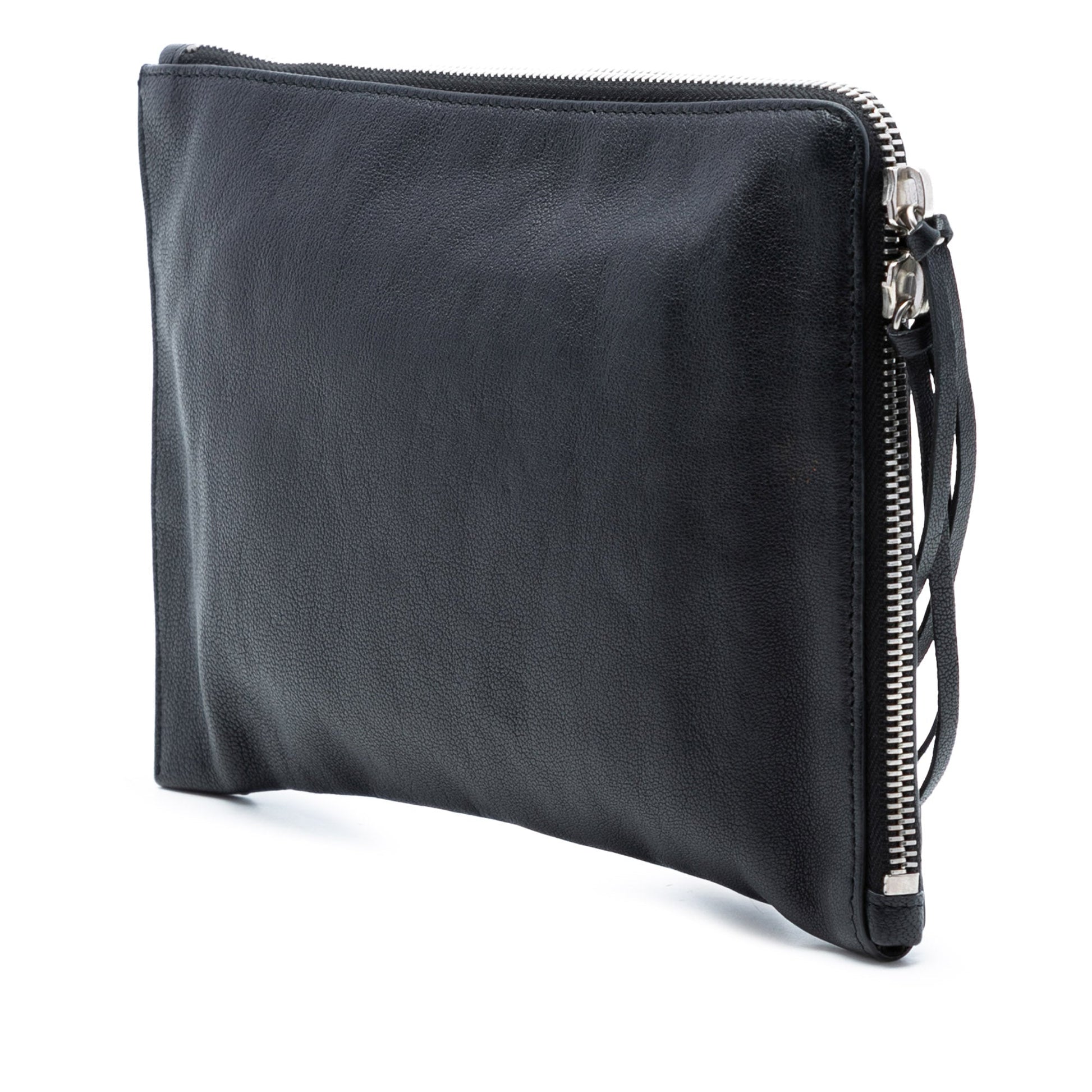 Balenciaga Goatskin Motocross Classic Metallic Edge Clutch