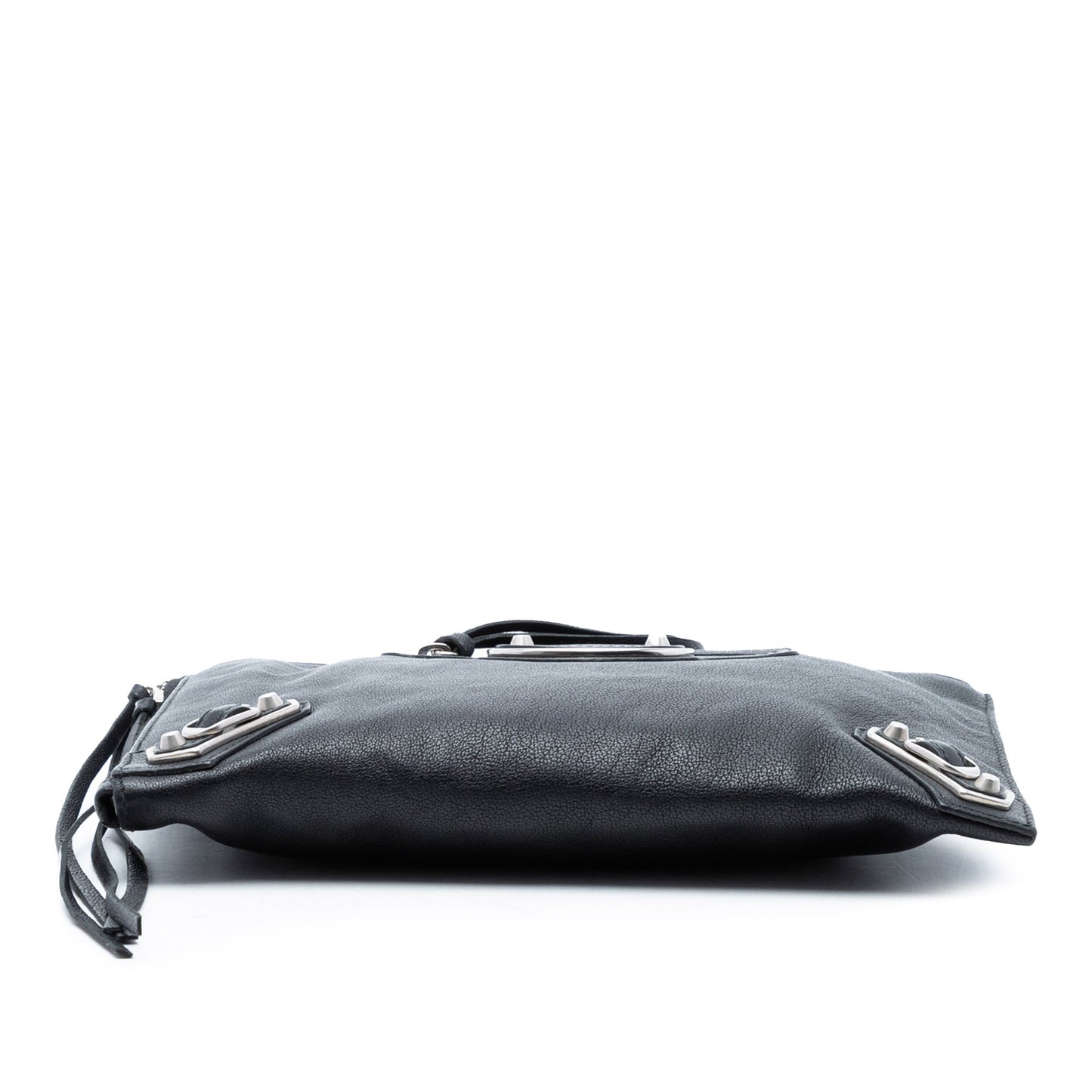 Balenciaga Goatskin Motocross Classic Metallic Edge Clutch
