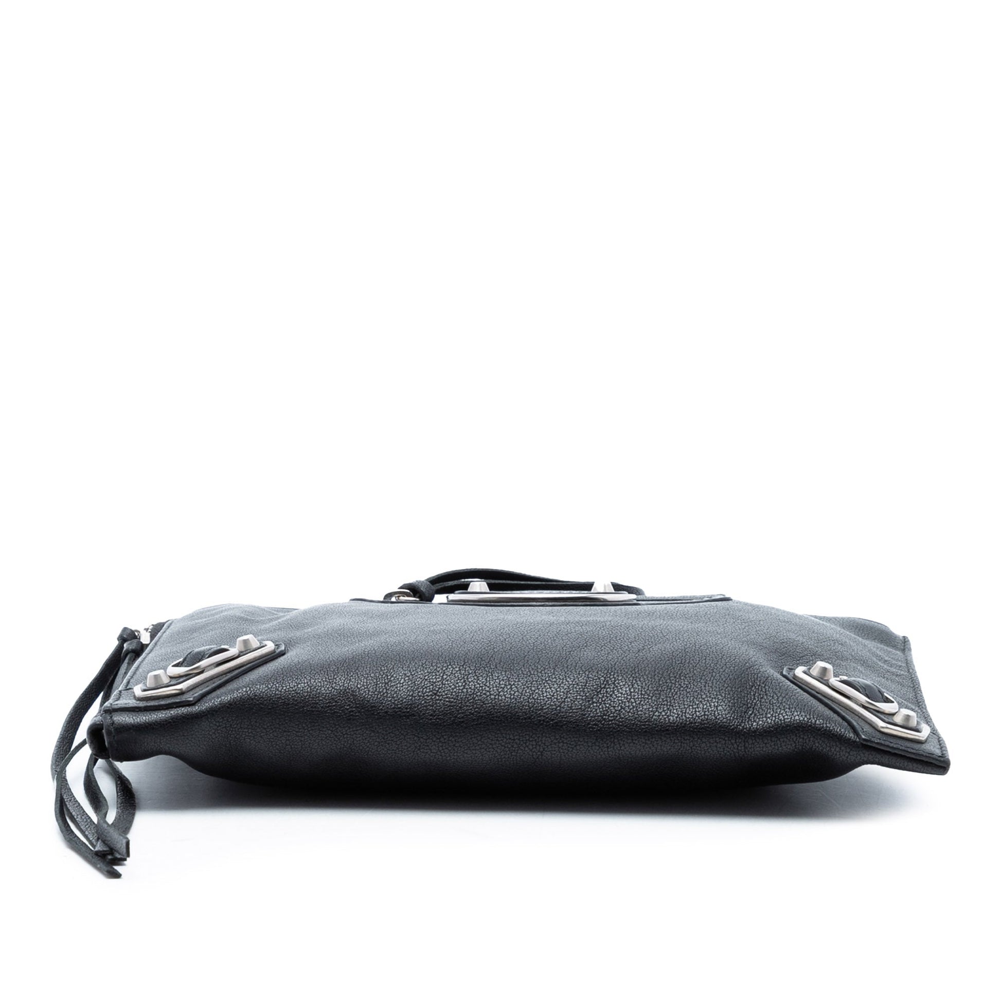Balenciaga Goatskin Motocross Classic Metallic Edge Clutch