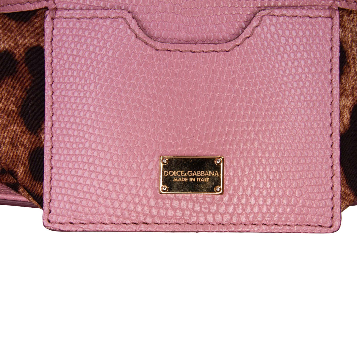 Dolce & Gabbana Medium Lizard Embossed Calfskin Miss Sicily Satchel — Pink