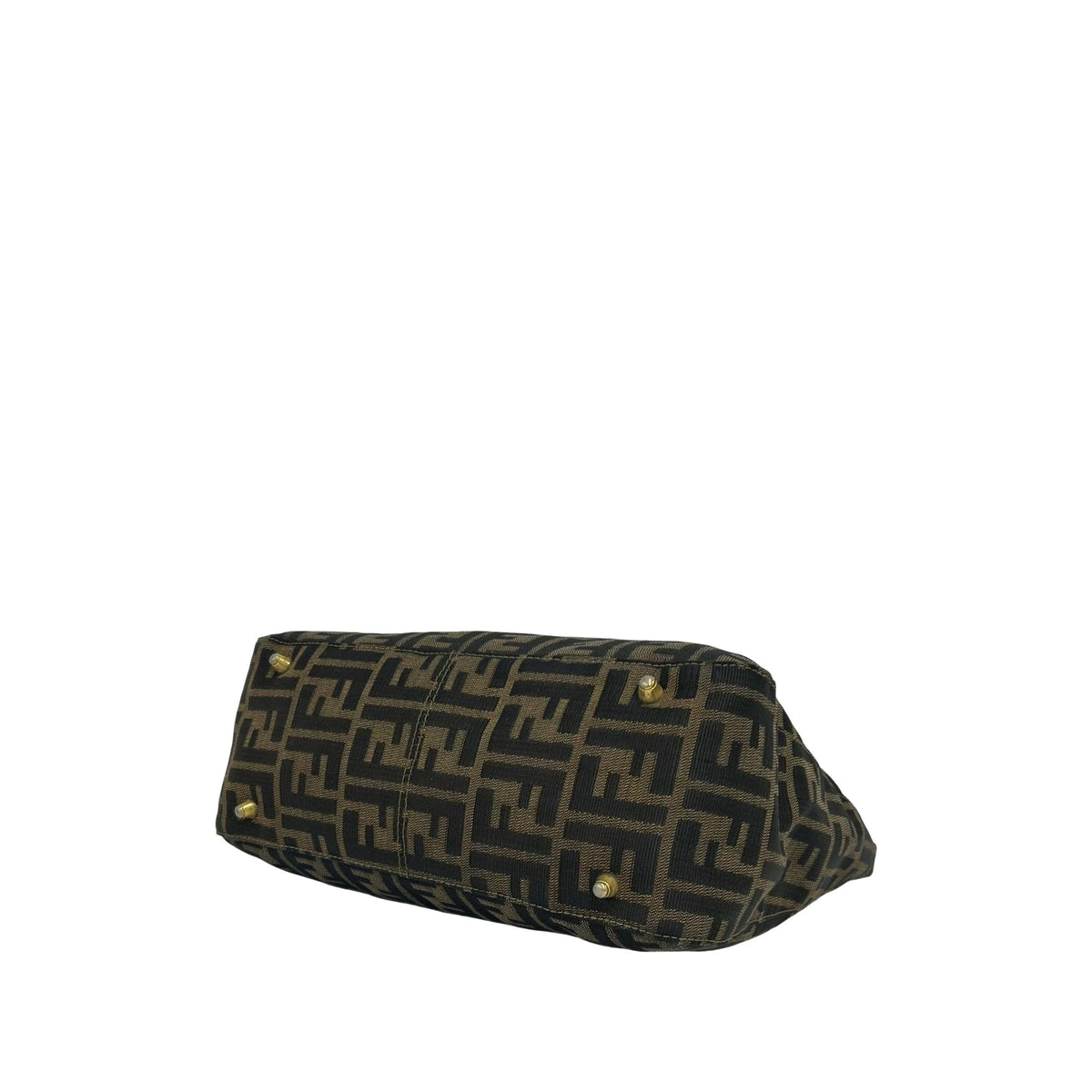 Fendi Zucca Canvas Handle Tote — Brown