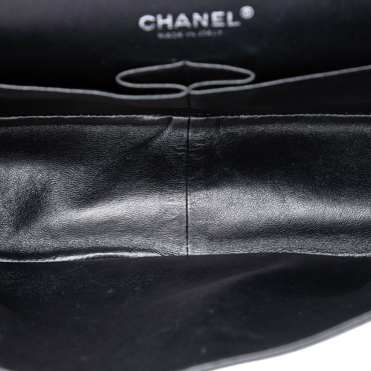 Chanel Jumbo Classic Striated Patent Double Flap