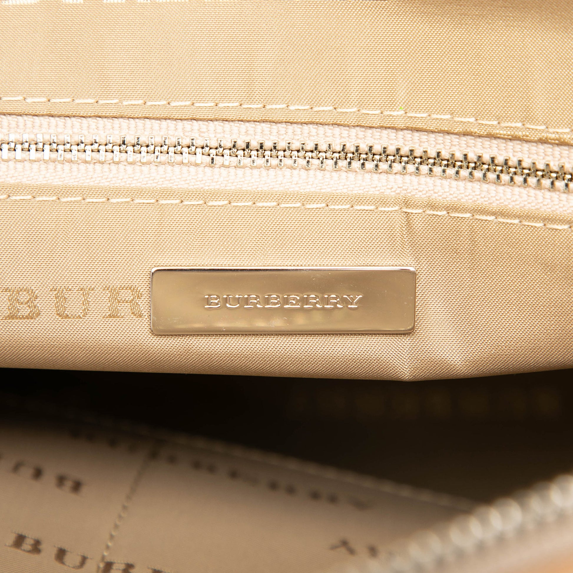Burberry Leather Trimmed Canvas Dome Satchel
