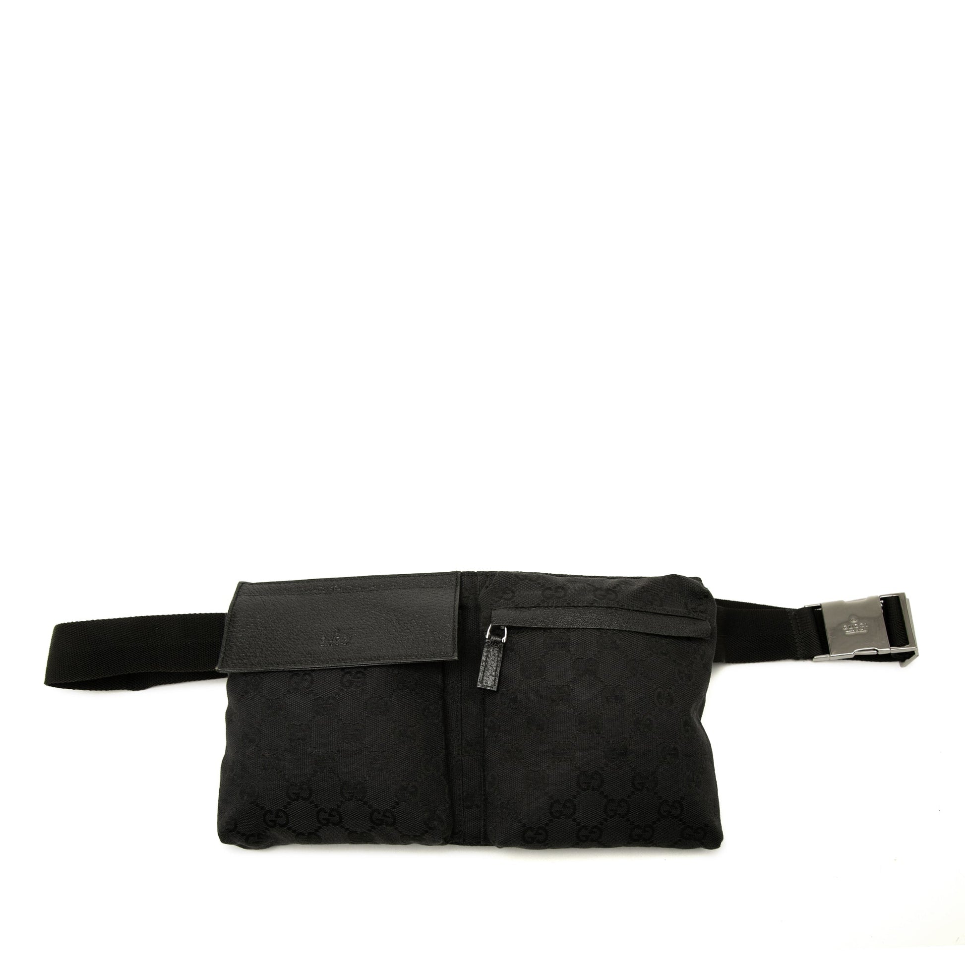 Gucci GG Canvas Double Pocket Belt Bag
