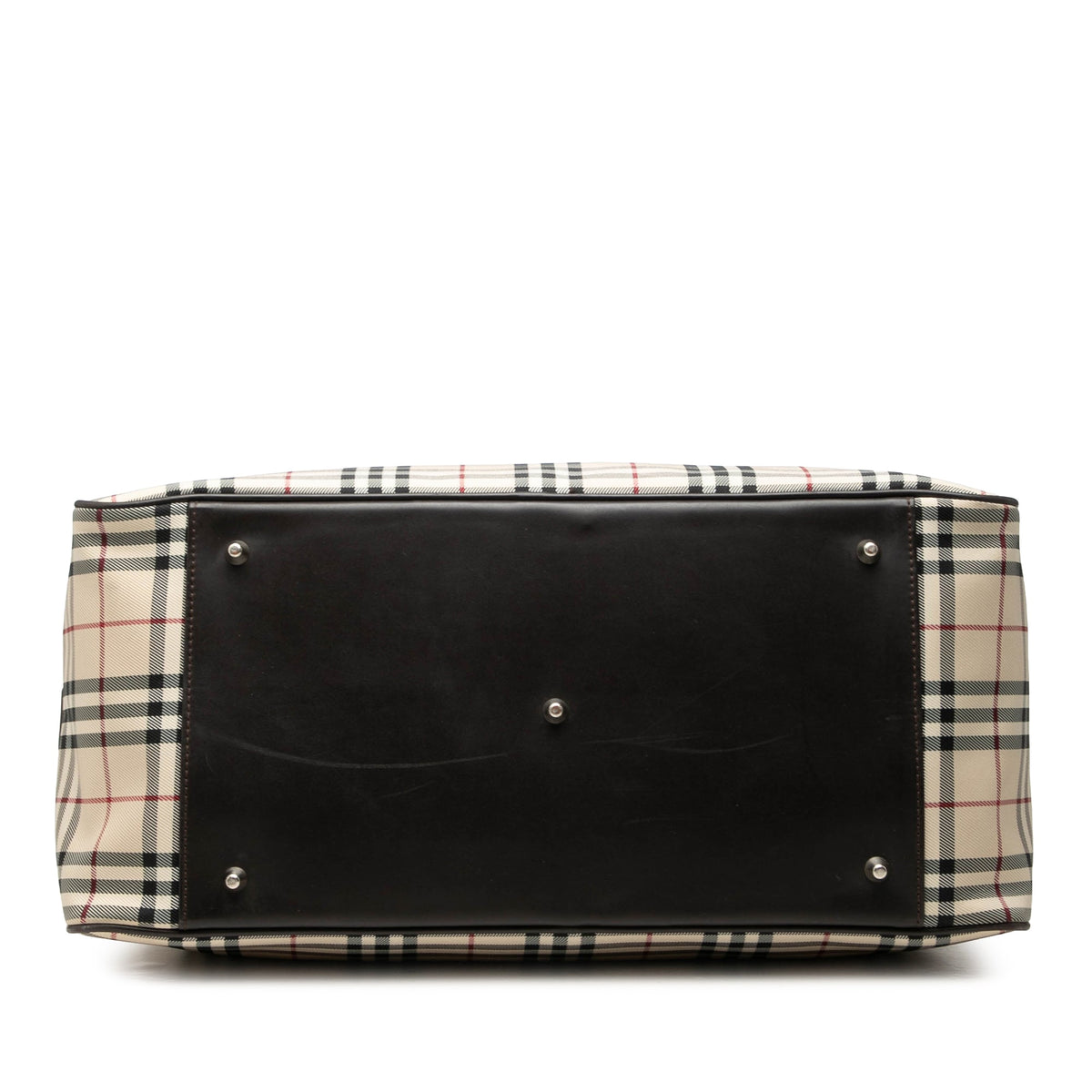 Burberry House Check Canvas Boston Bag — Beige