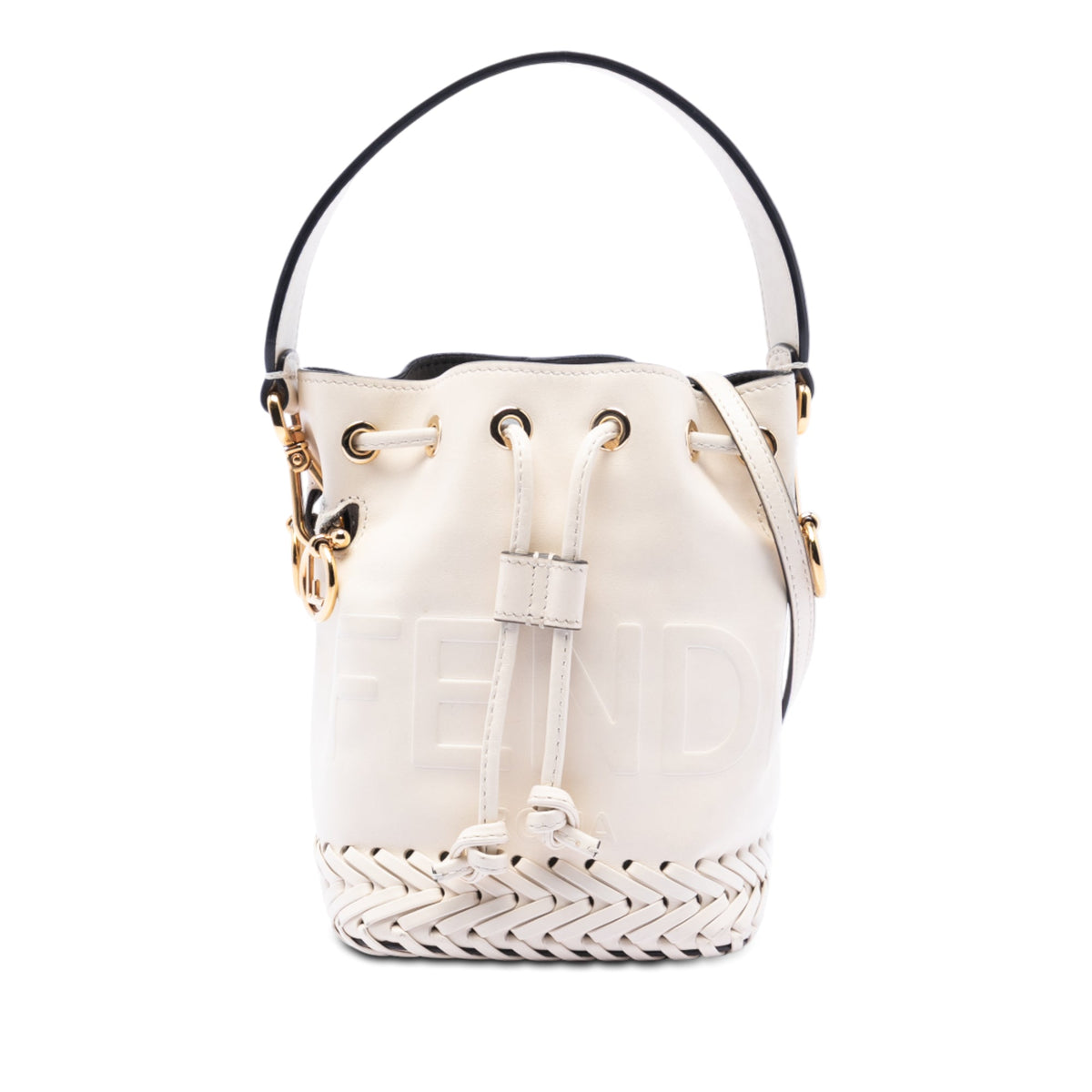 Fendi Mini Embossed Leather Whipstitch Mon Tresor Bucket Bag