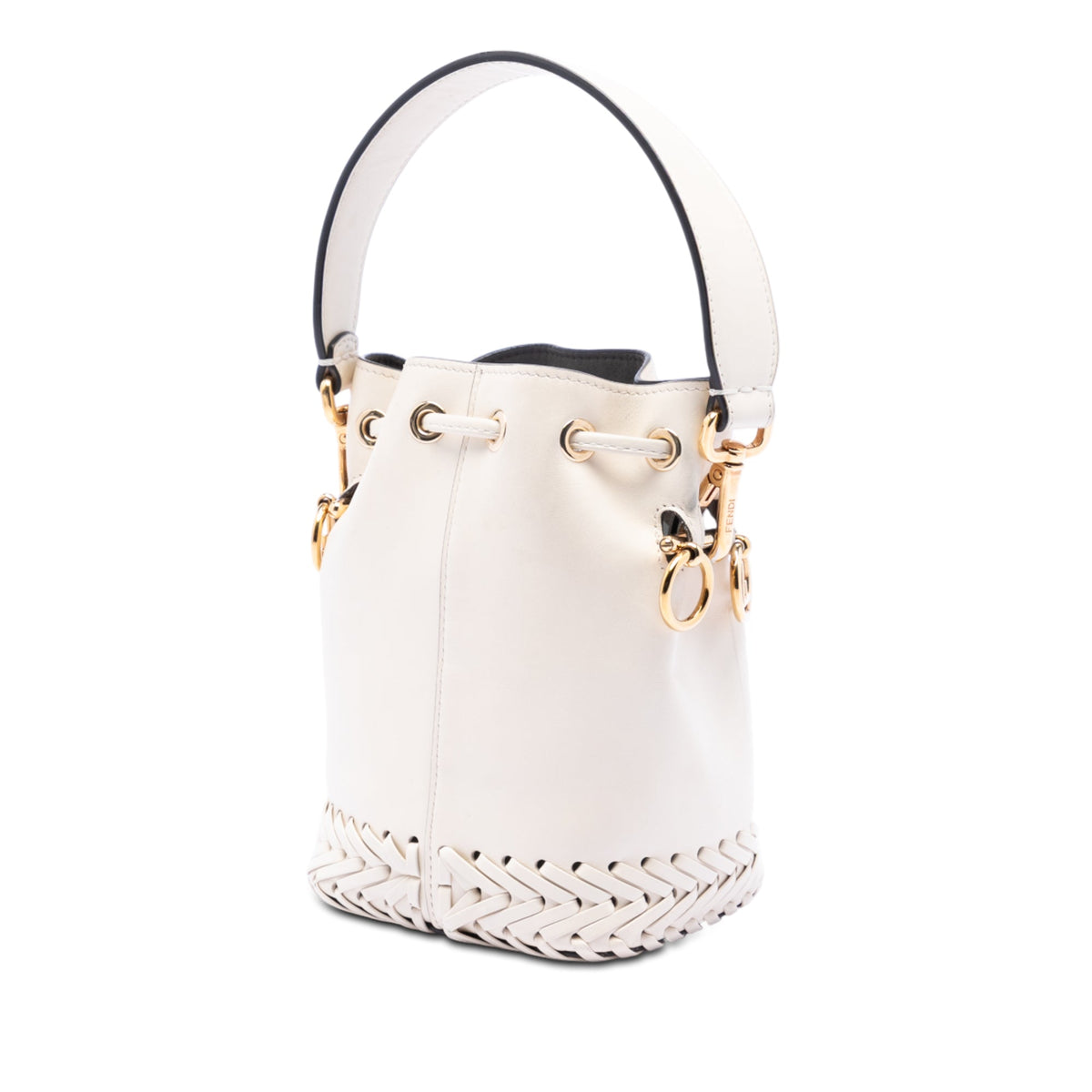 Fendi Mini Embossed Leather Whipstitch Mon Tresor Bucket Bag