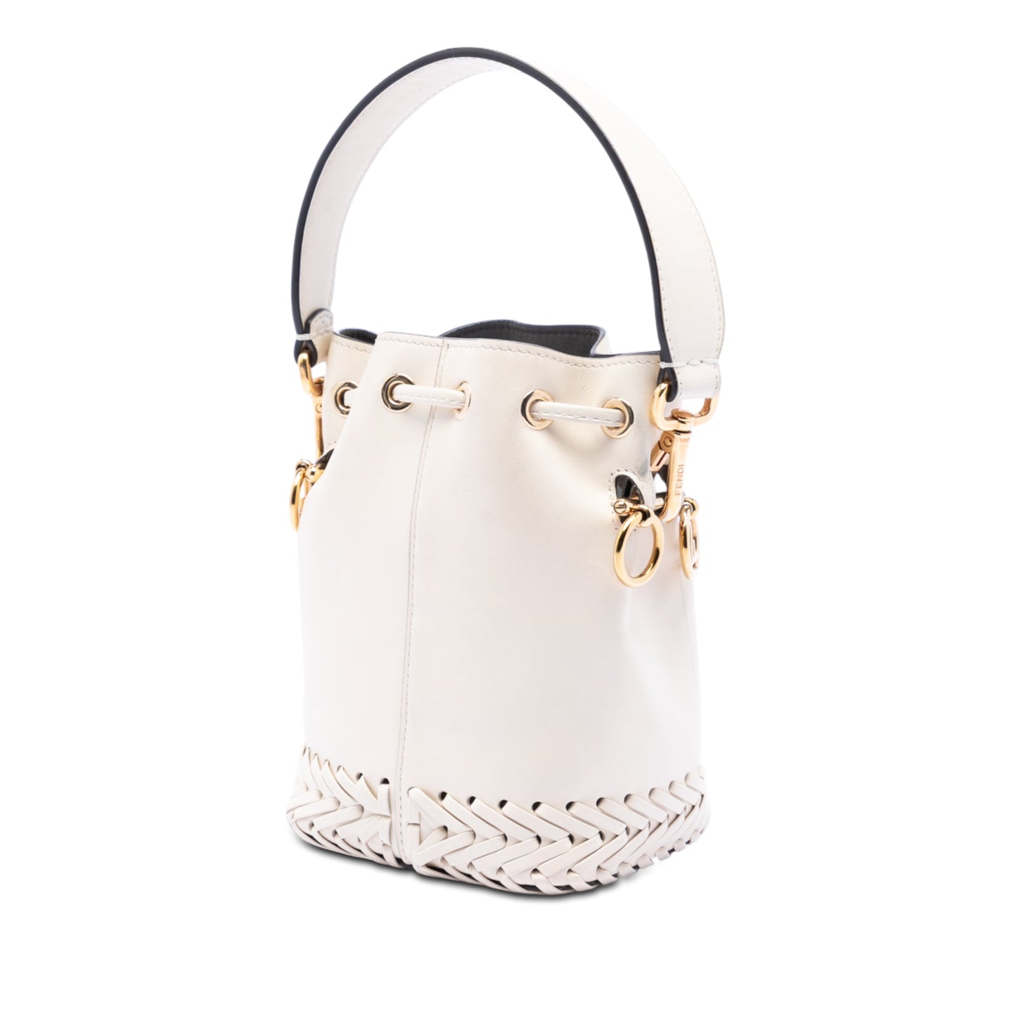 Fendi Mini Embossed Leather Whipstitch Mon Tresor Bucket Bag