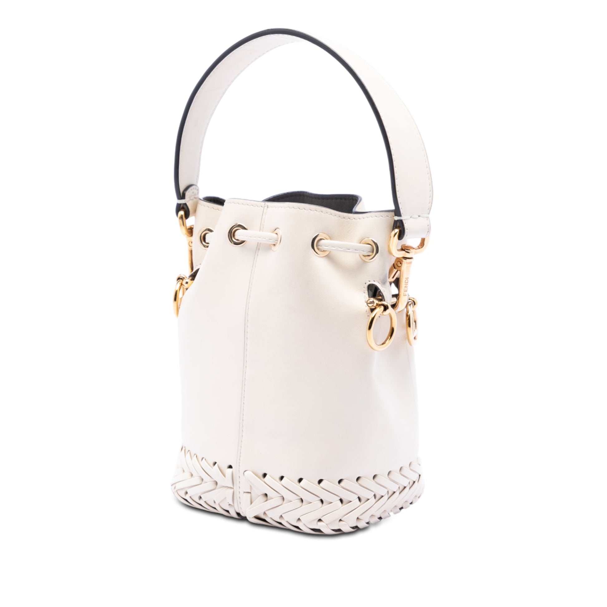 Fendi Mini Embossed Leather Whipstitch Mon Tresor Bucket Bag