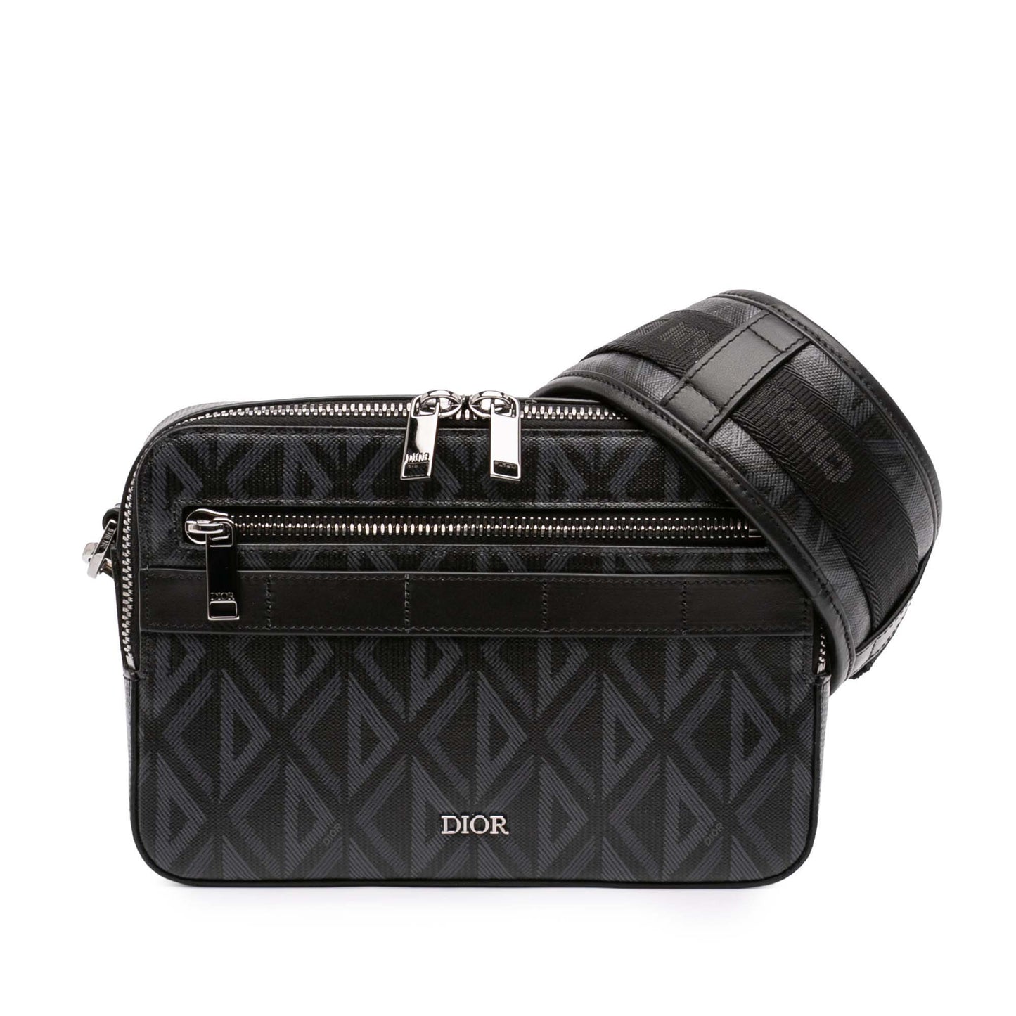 Dior CD Diamond Coated Canvas Safari Bag with Strap