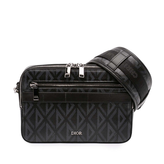 Dior CD Diamond Coated Canvas Safari Bag with Strap