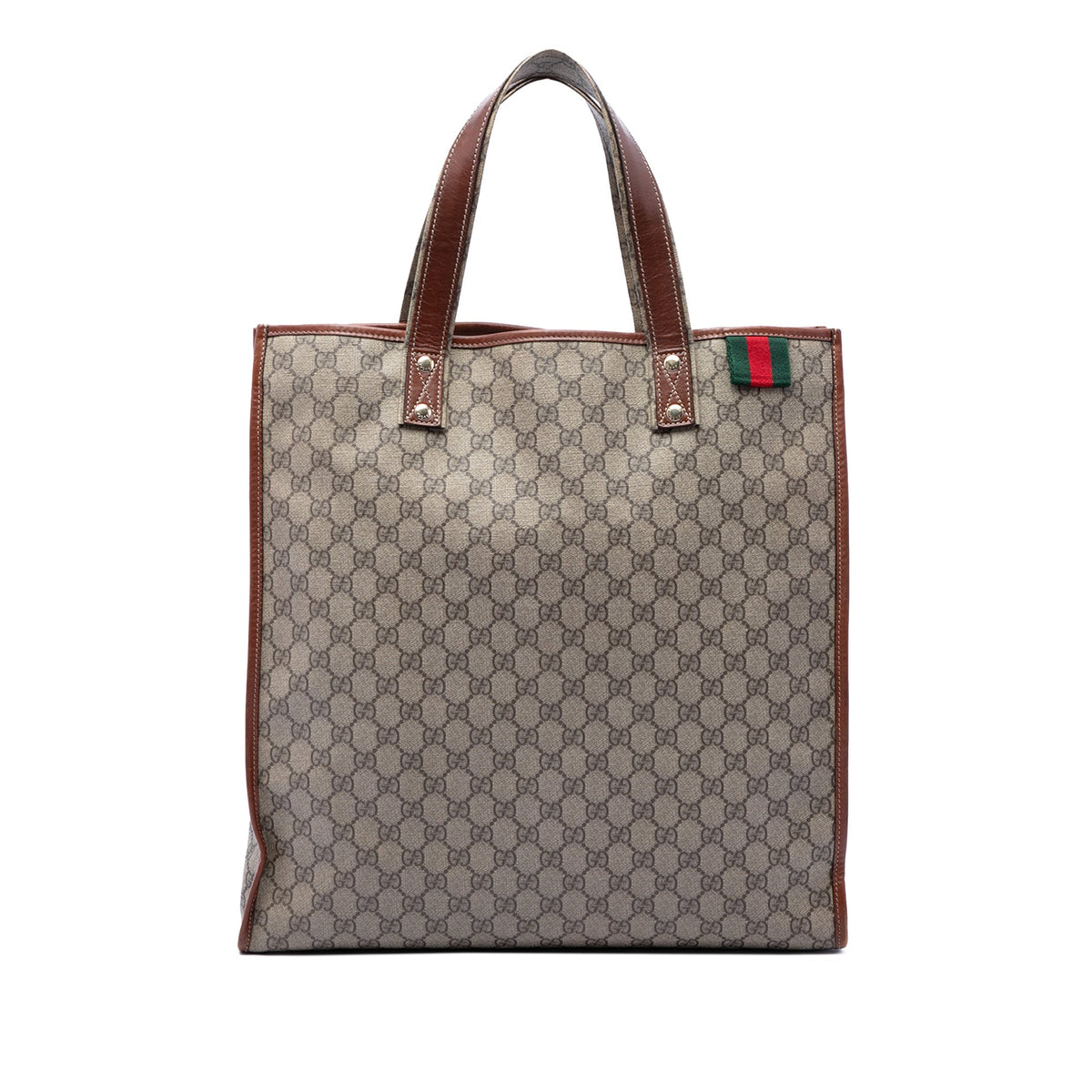 Gucci GG Supreme Web Tote — Beige