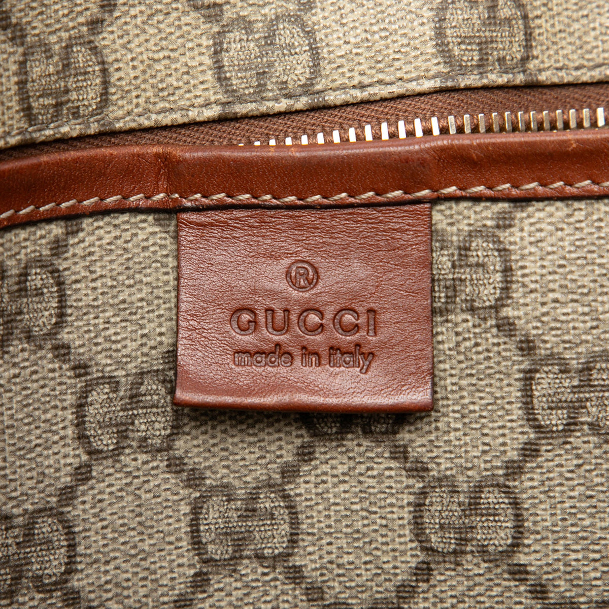 Gucci GG Supreme Web Tote — Beige