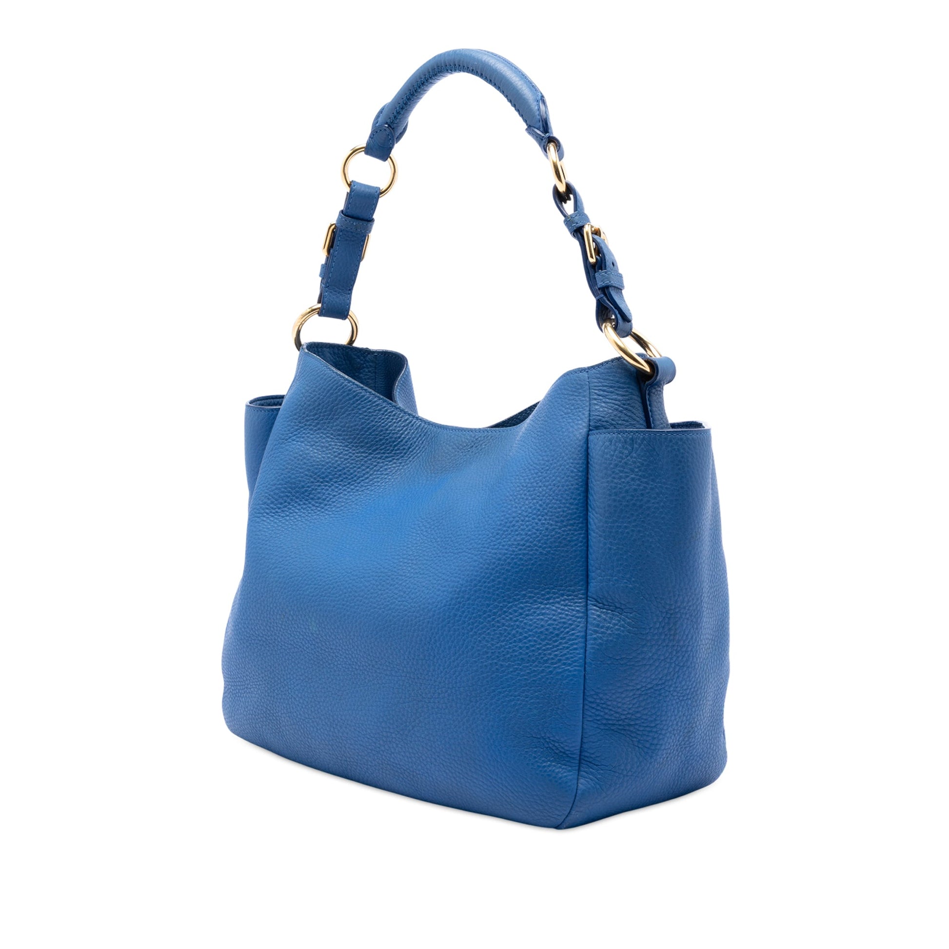 Prada Vitello Daino Side Pocket Shoulder Bag