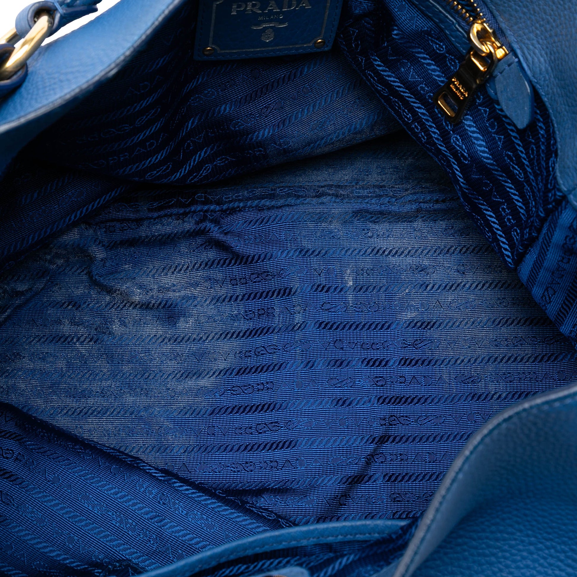 Prada Vitello Daino Side Pocket Shoulder Bag