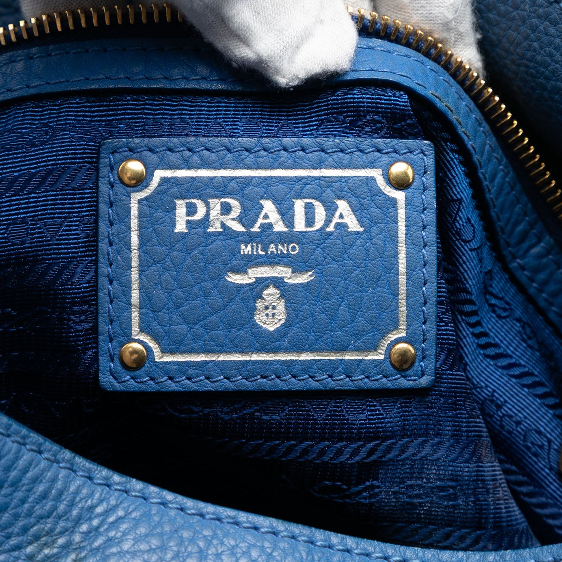 Prada Vitello Daino Side Pocket Shoulder Bag