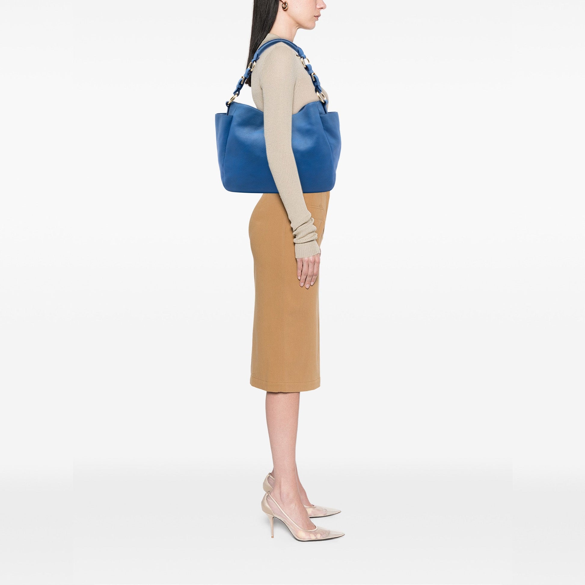 Prada Vitello Daino Side Pocket Shoulder Bag