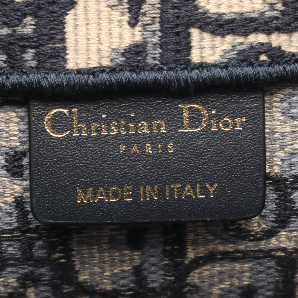 Dior Large Oblique Embroidered Canvas Book Tote — Blue
