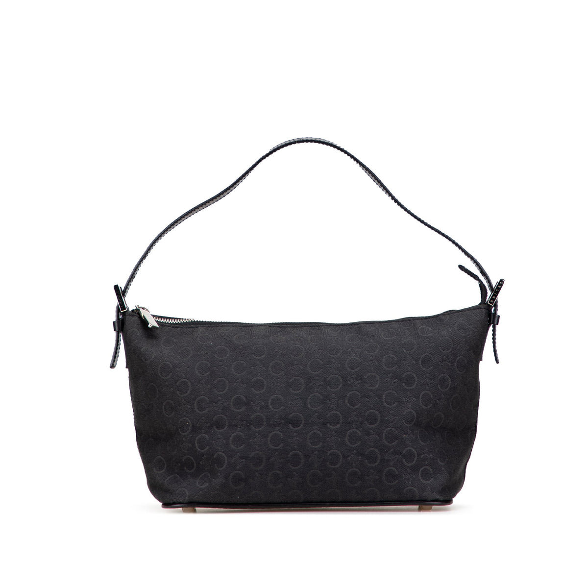 Celine C Macadam Canvas Shoulder Bag — Black