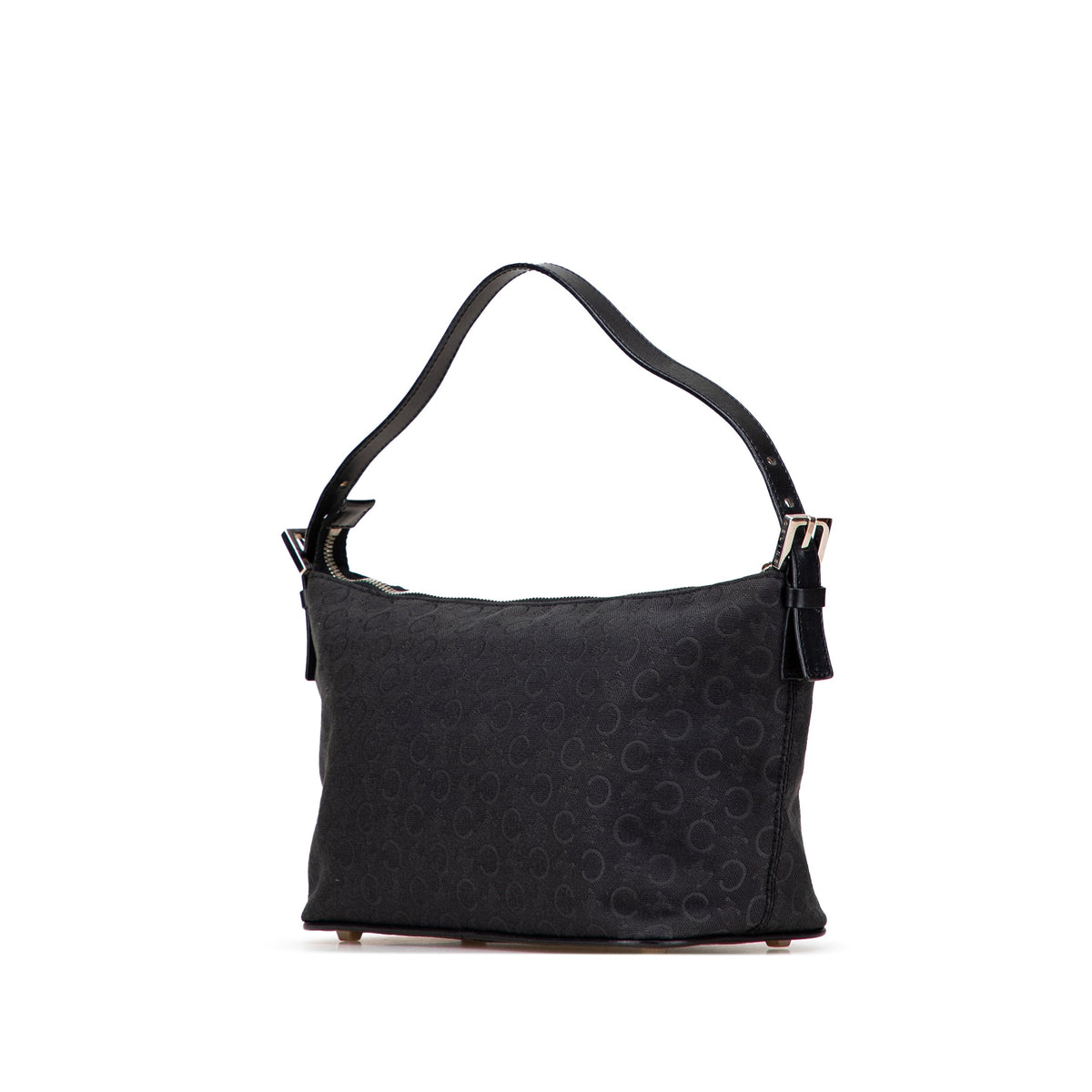 Celine C Macadam Canvas Shoulder Bag — Black
