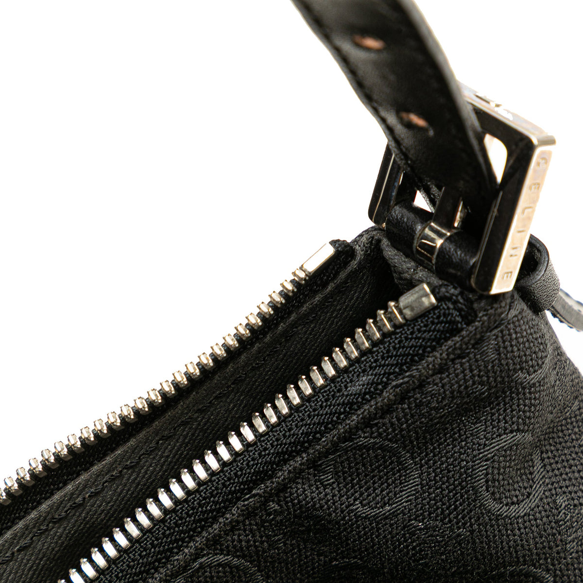 Celine C Macadam Canvas Shoulder Bag — Black