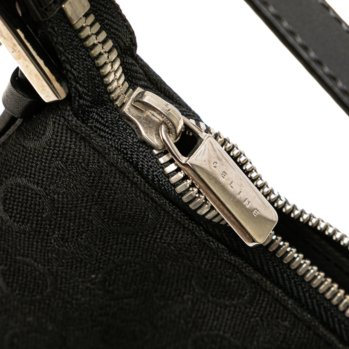 Celine C Macadam Canvas Shoulder Bag — Black