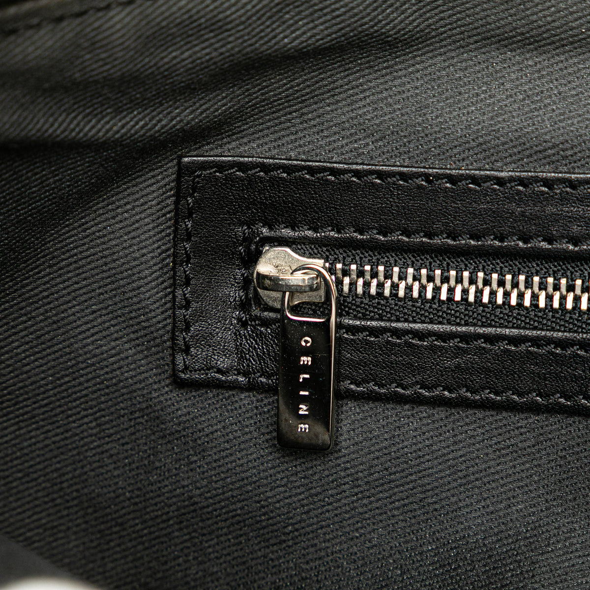 Celine C Macadam Canvas Shoulder Bag — Black