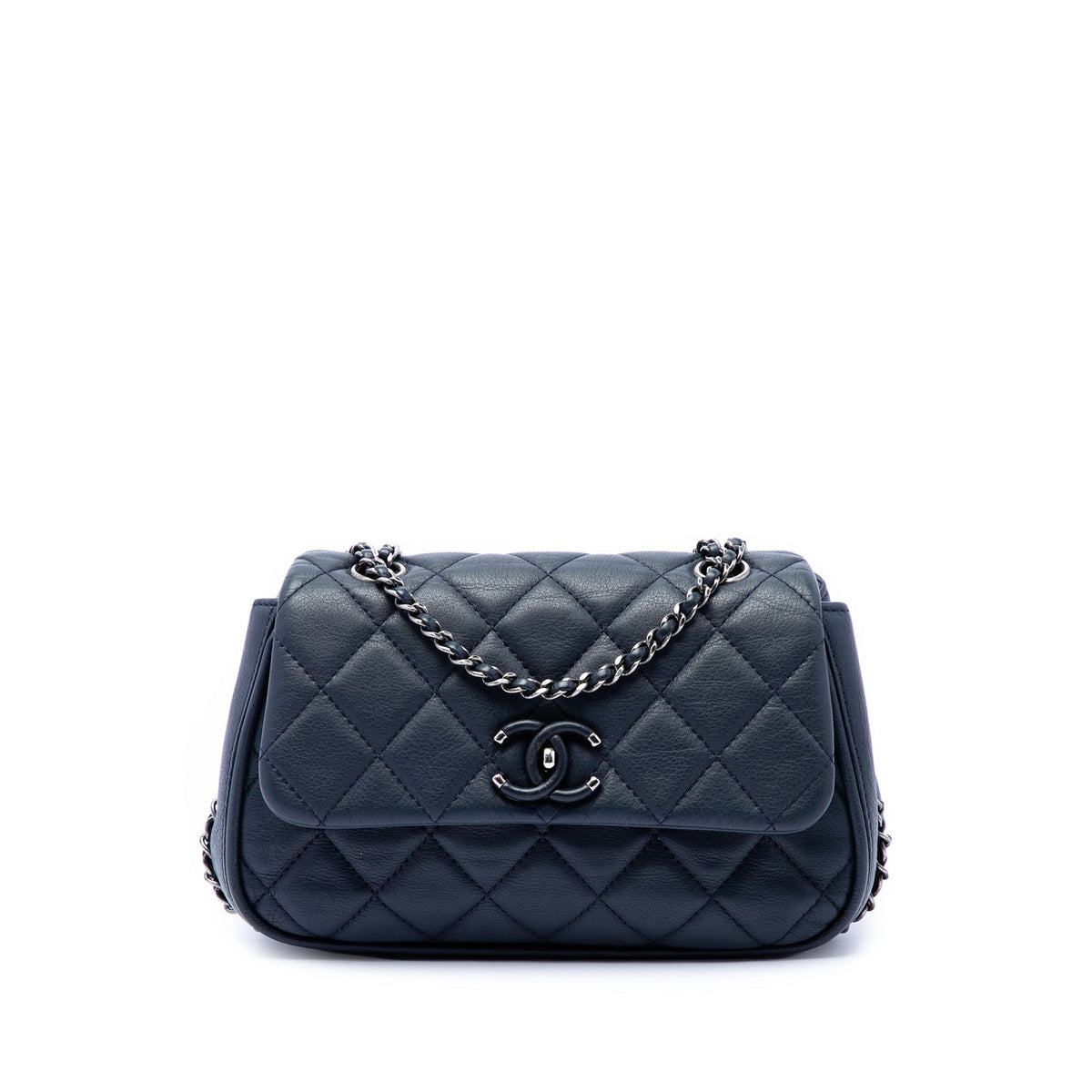 Chanel Quilted Calfskin Frame in Chain Flap