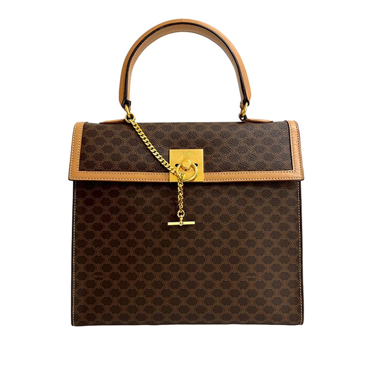 Celine Macadam Coated Canvas Handbag