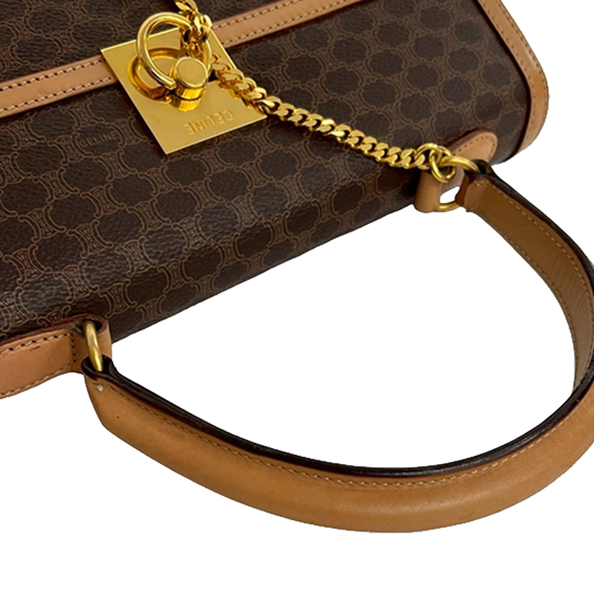 Celine Macadam Coated Canvas Handbag