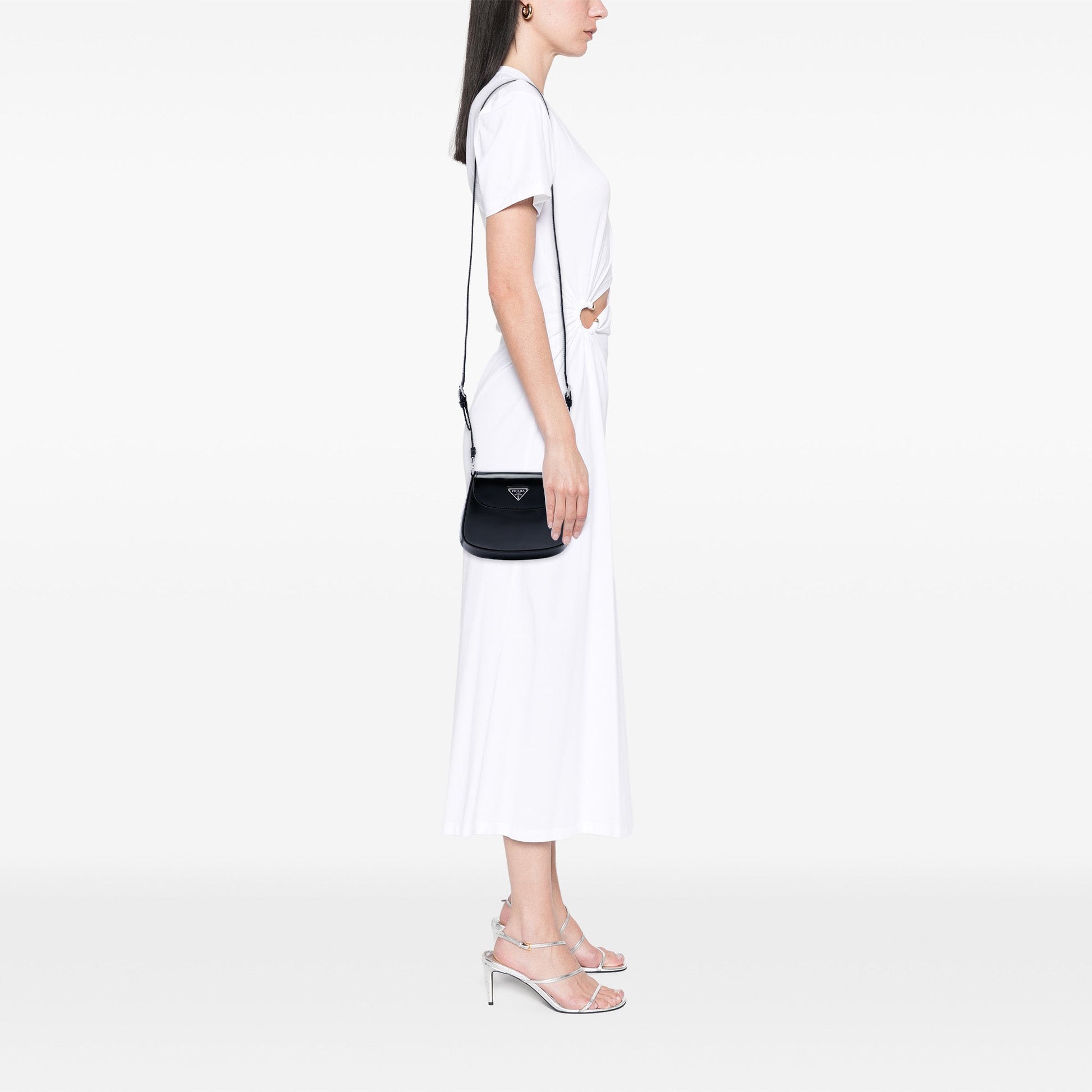 Prada Mini Brushed Leather Cleo Flap