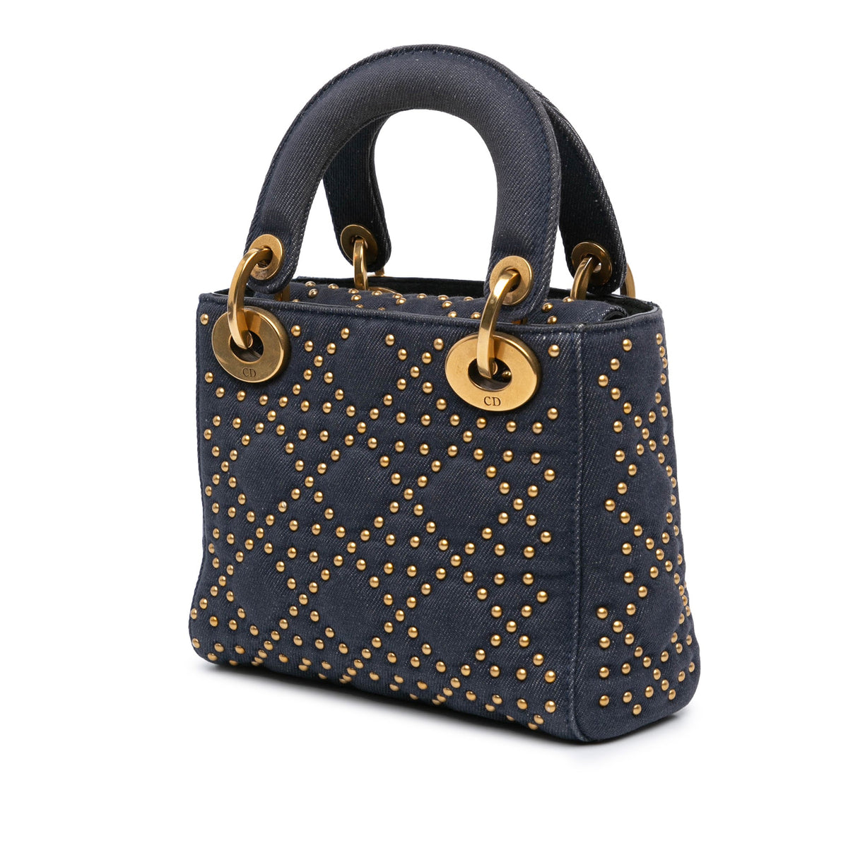 Dior Mini Denim Cannage Studded Supple Lady Dior