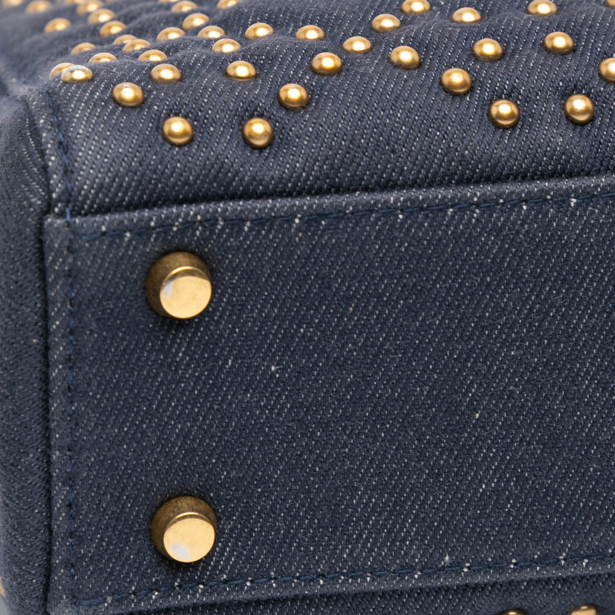 Dior Mini Denim Cannage Studded Supple Lady Dior