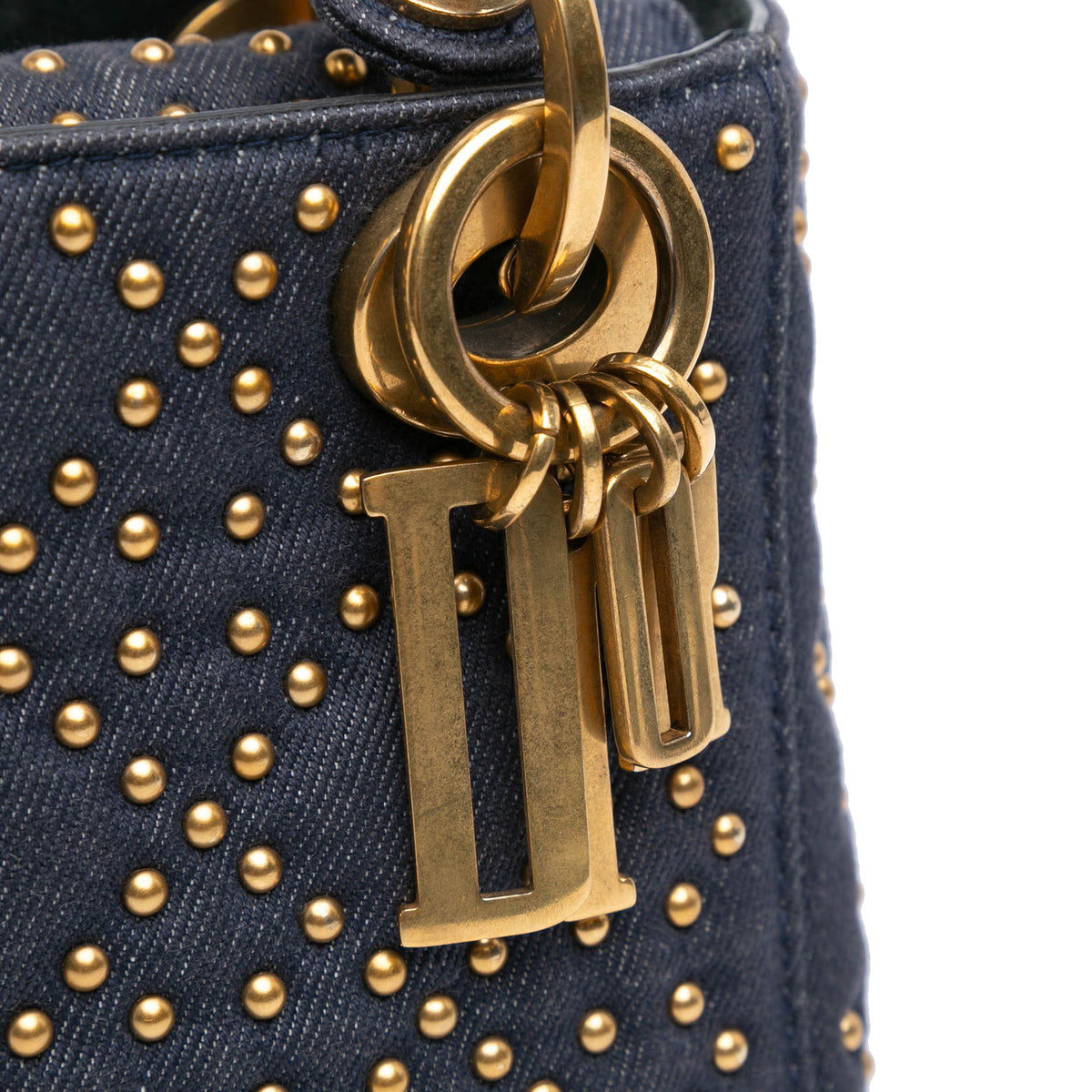 Dior Mini Denim Cannage Studded Supple Lady Dior