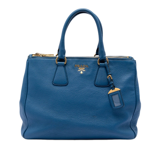 Prada Vitello Daino Double Zip Convertible Tote