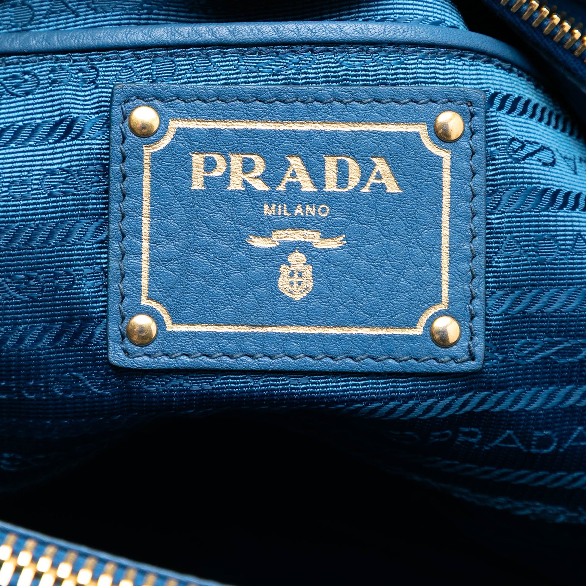 Prada Vitello Daino Double Zip Convertible Tote