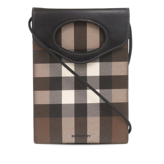 Burberry Giant Check E Canvas and Calkfskin Pocket Phone Case
