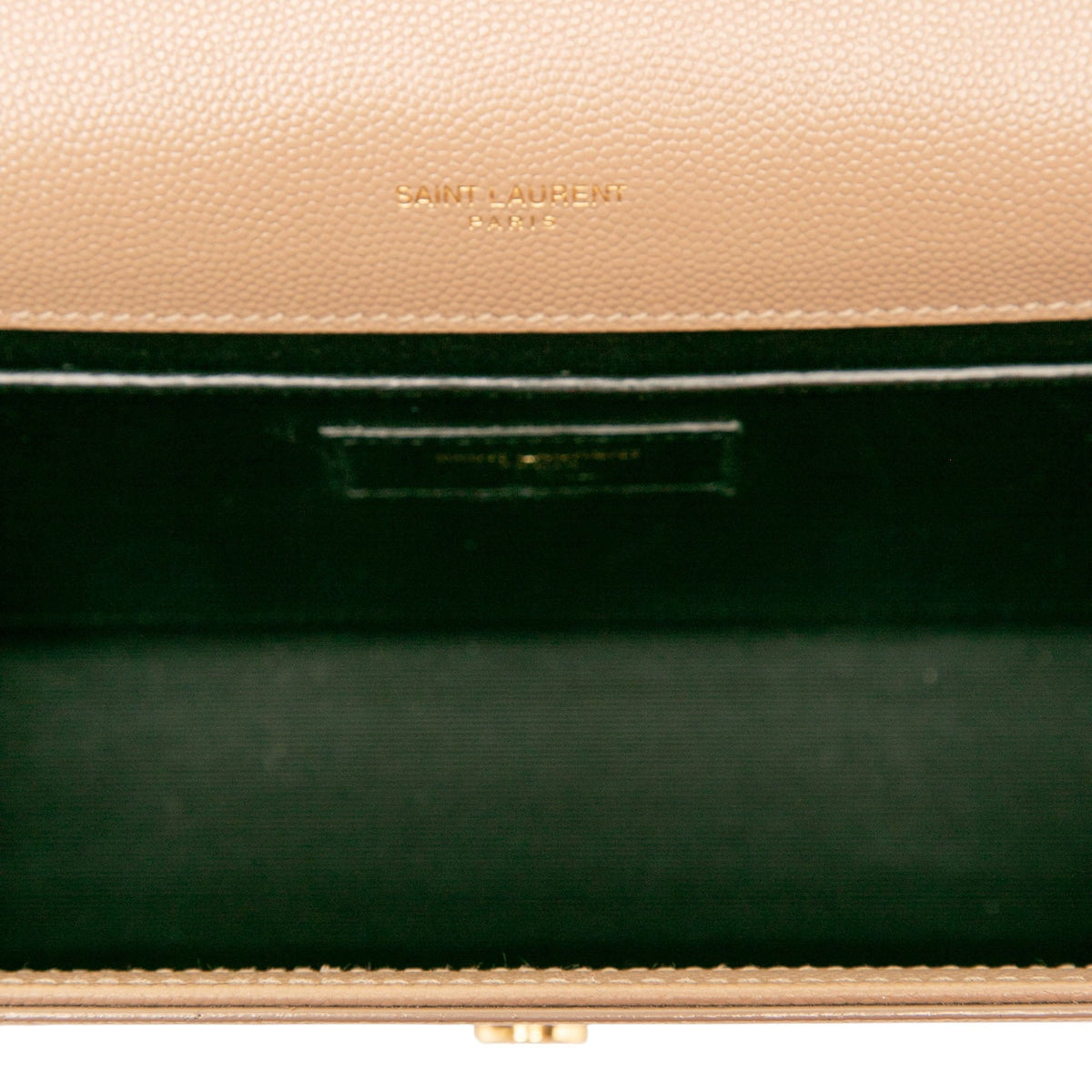 Saint Laurent Medium Grain De Poudre Monogram Kate Crossbody — Beige