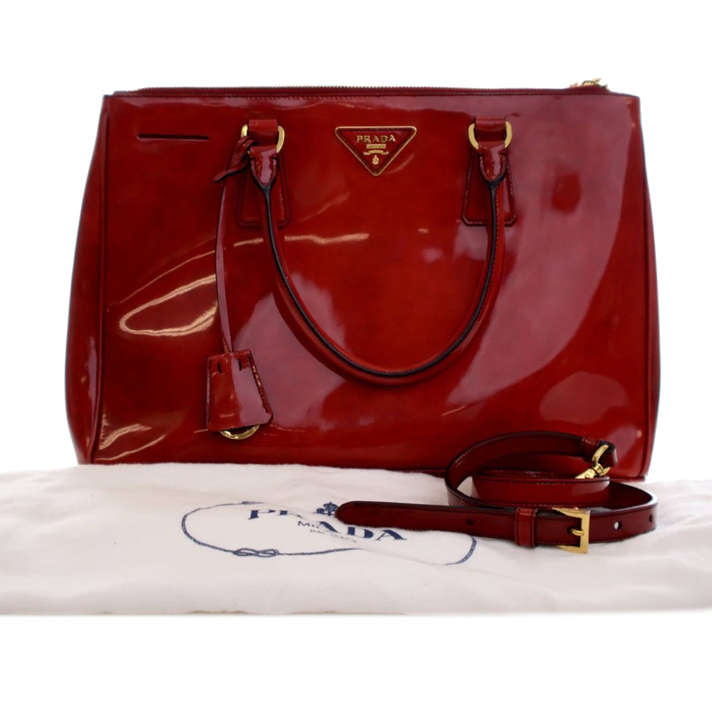 Prada Medium Spazzolato Galleria Double Zip Satchel