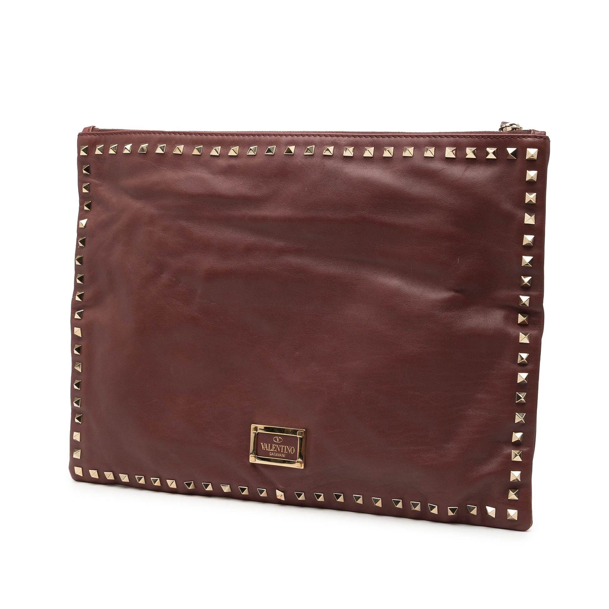 Valentino Large Leather Rockstud Clutch