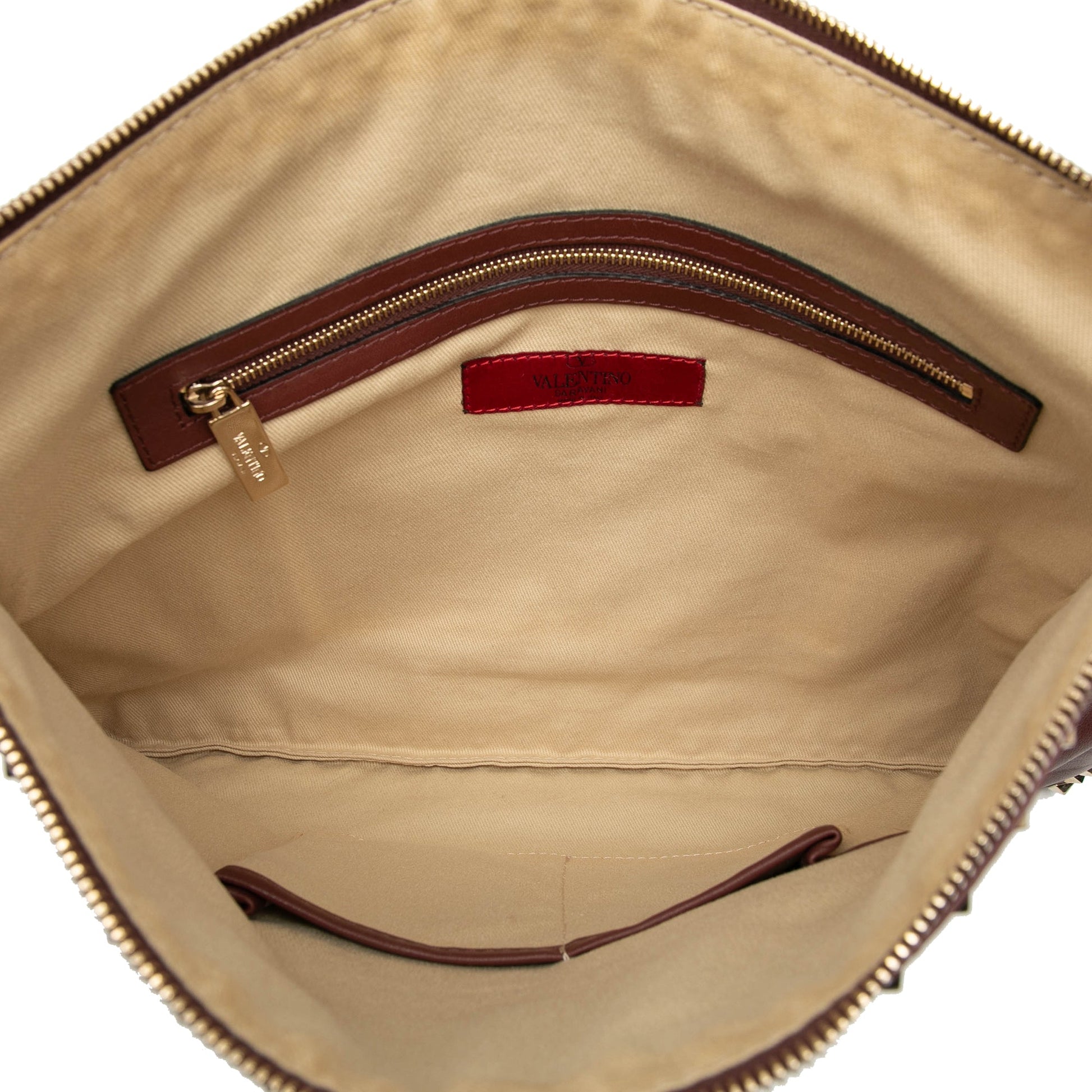 Valentino Large Leather Rockstud Clutch