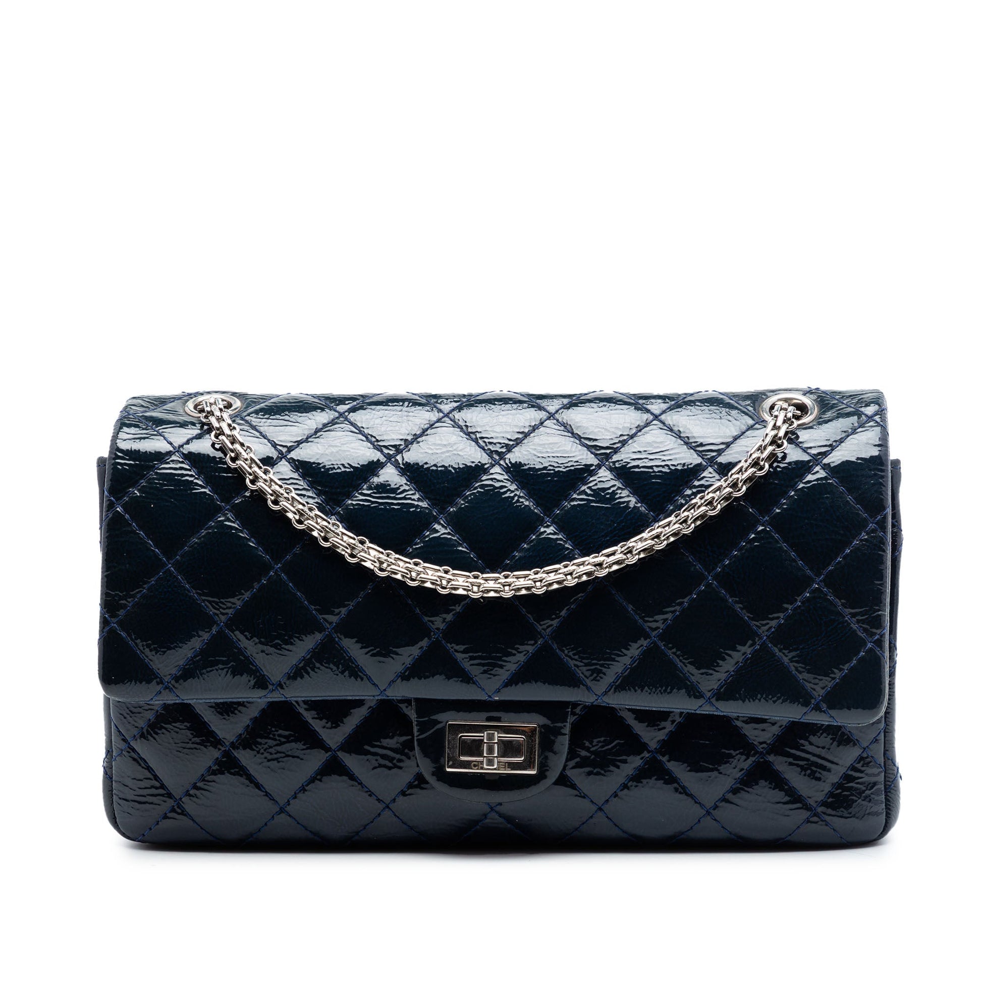 Chanel Quilted Crinkled Patent Reissue 2.55 Double Flap 226